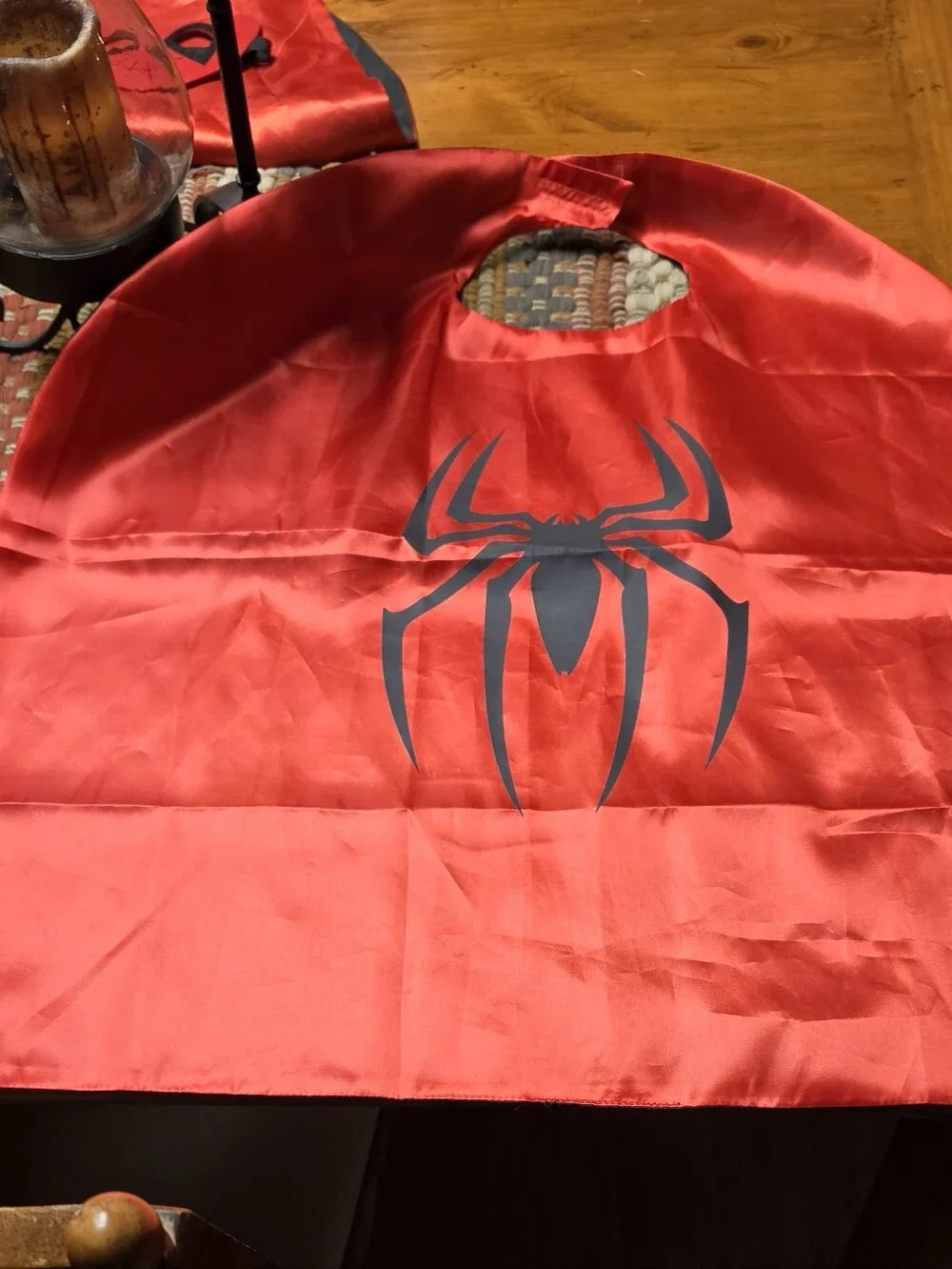 Marvel Red Bedding Panel with Black Spider Emblem